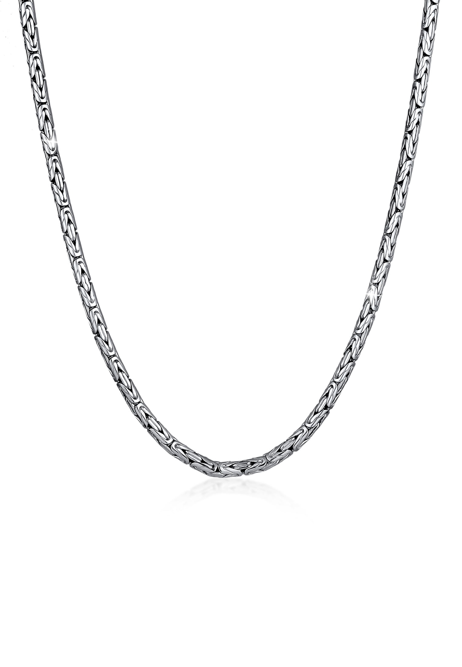 KUZZOI Men 0.16" Byzantine Link Chain Necklace 925 Silver oxid 20 - 24 inch