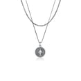 thumbnail image 1 of KUZZOI Men 20" Double Layer Necklace with Compass Pendant 925 Silver, 1 of 7