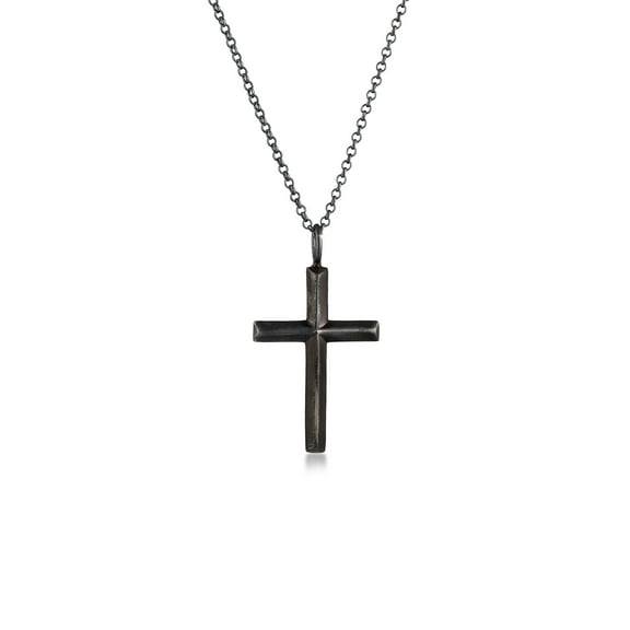 KUZZOI Men's Classic Cross Pendant Necklace 925 Silver 23inch