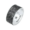 thumbnail image 1 of KUZZOI Men's structured brushed finish band ring oxidized 925 Silver Size 9-11, 1 of 6