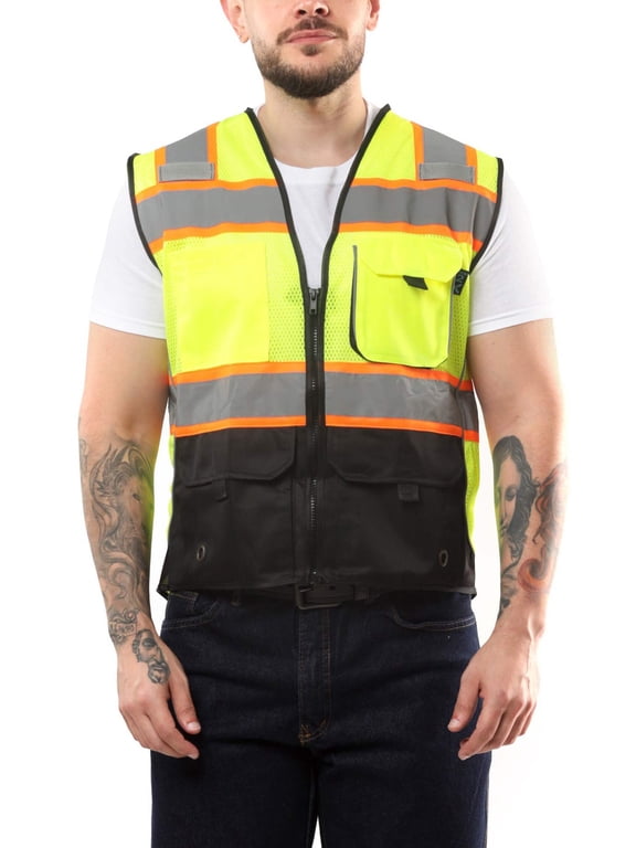 KV02 - Kolossus Deluxe High Visibility Vest with Multi Frontal Pockets | ANSI Class 2 Compliant