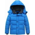thumbnail image 1 of KVE Boy's Hooded Winter Coat Warm Puffer Jacket Thicken Quilted Coat with Removable Hood Sapphire Blue 14-16, 1 of 8