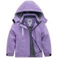 thumbnail image 1 of KVE Girl's Waterproof Ski Jacket Warm Fleece Winter Jacket Windproof Hooded Snow Coat Purple 8, 1 of 8