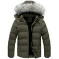 thumbnail image 1 of KVE Men's Hooded Winter Coat Warm Puffer Jacket Thicken Quilted Jacket Army Green(Hood) Small, 1 of 9