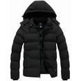 thumbnail image 1 of KVE Men's Hooded Winter Coat Warm Puffer Jacket Thicken Quilted Jacket Black Large, 1 of 9
