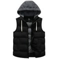 thumbnail image 1 of KVE Men's Warm Winter Hooded Vest Padded Puffer Vest Black, Large, 1 of 9
