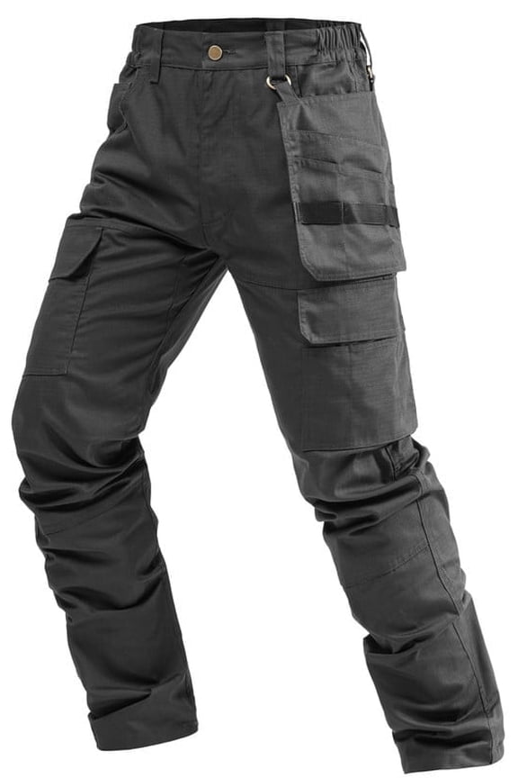Mens Cargo Work Pants Hiking Pants Breathable Construction Pants for Outdoor Fishing Travel Dark Grey 36W×30L