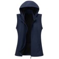 thumbnail image 1 of KVE Women's Hooded Softshell Vest Fleece Lined Windproof Zip Up Sleeveless Jacket Lightweight Coat for Running Navy Small, 1 of 9