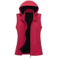 thumbnail image 1 of KVE Women's Hooded Softshell Vest Fleece Lined Windproof Zip Up Sleeveless Jacket Lightweight Coat for Running Red Small, 1 of 9