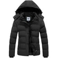 thumbnail image 1 of KVE Women's Hooded Winter Coat Warm Quilted Thicken Puffer Jacket with Removable Hood Black X-Large, 1 of 9