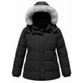 thumbnail image 1 of KVE Women's Plus Size Hooded Warm Winter Coat Quilted Thicken Puffer Jacket with Removable Hood Black 3X, 1 of 9