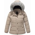 thumbnail image 1 of KVE Women's Plus Size Hooded Warm Winter Coat Quilted Thicken Puffer Jacket with Removable Hood khaki 2X, 1 of 9