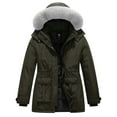 thumbnail image 1 of KVE Women's Plus Size Quilted Winter Coat Warm Puffer Jacket Thicken Parka with Removable Hood Army Green 5X, 1 of 9