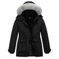 thumbnail image 1 of KVE Women's Plus Size Quilted Winter Coat Warm Puffer Jacket Thicken Parka with Removable Hood Black 2X, 1 of 9
