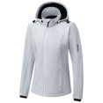 thumbnail image 1 of KVE Women's Softshell Jacket Light Hooded Windproof Coat Insulated Windbreaker for Outdoor Hiking Light Grey Medium, 1 of 9