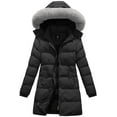 thumbnail image 1 of KVE Women's Winter Thicken Puffer Coat Warm Snow Jacket with Faux Fur Removable Hood Dark Grey XX-Large, 1 of 7