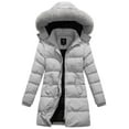 thumbnail image 1 of KVE Women's Winter Thicken Puffer Coat Warm Snow Jacket with Faux Fur Removable Hood Grey Small, 1 of 7
