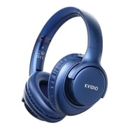 KVIDIO Bluetooth Headphones, Wireless Headphones with Microphone, 65H Running Time, over-Ear Headphones for Computer Laptop Travel Home Office PC Blue