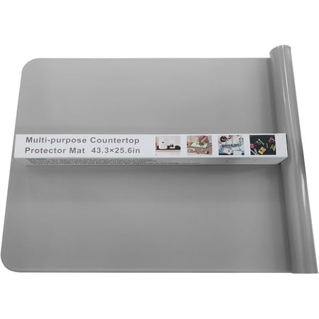 KVK Silicone Mat Silicone Mats for Kitchen Counter Silicone Craft Sheet Large Silicone Pad Desk Work Mat Countertop Protector Table Placemat Resin Casting Molds Mat Nonstick Nonskid 43.3×25.6in Grey