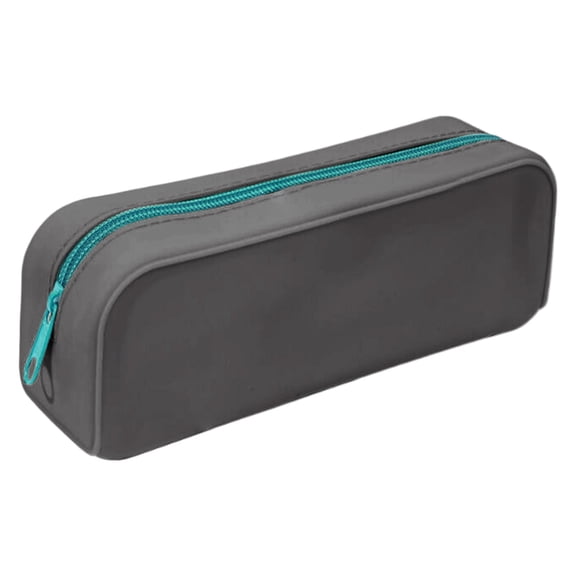 1Pc Silicone Pencil Pouch, Black Pencil Case, Soft Portable Pencil Bag, Makeup Pouch with Zipper, Makeup Organizers