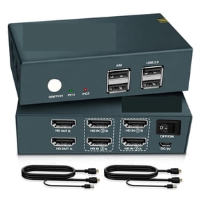 KVM Switch 4K Enable Smooth Transitions Between Dual Screens For Diverse Uses High-res Vivid Visuals
