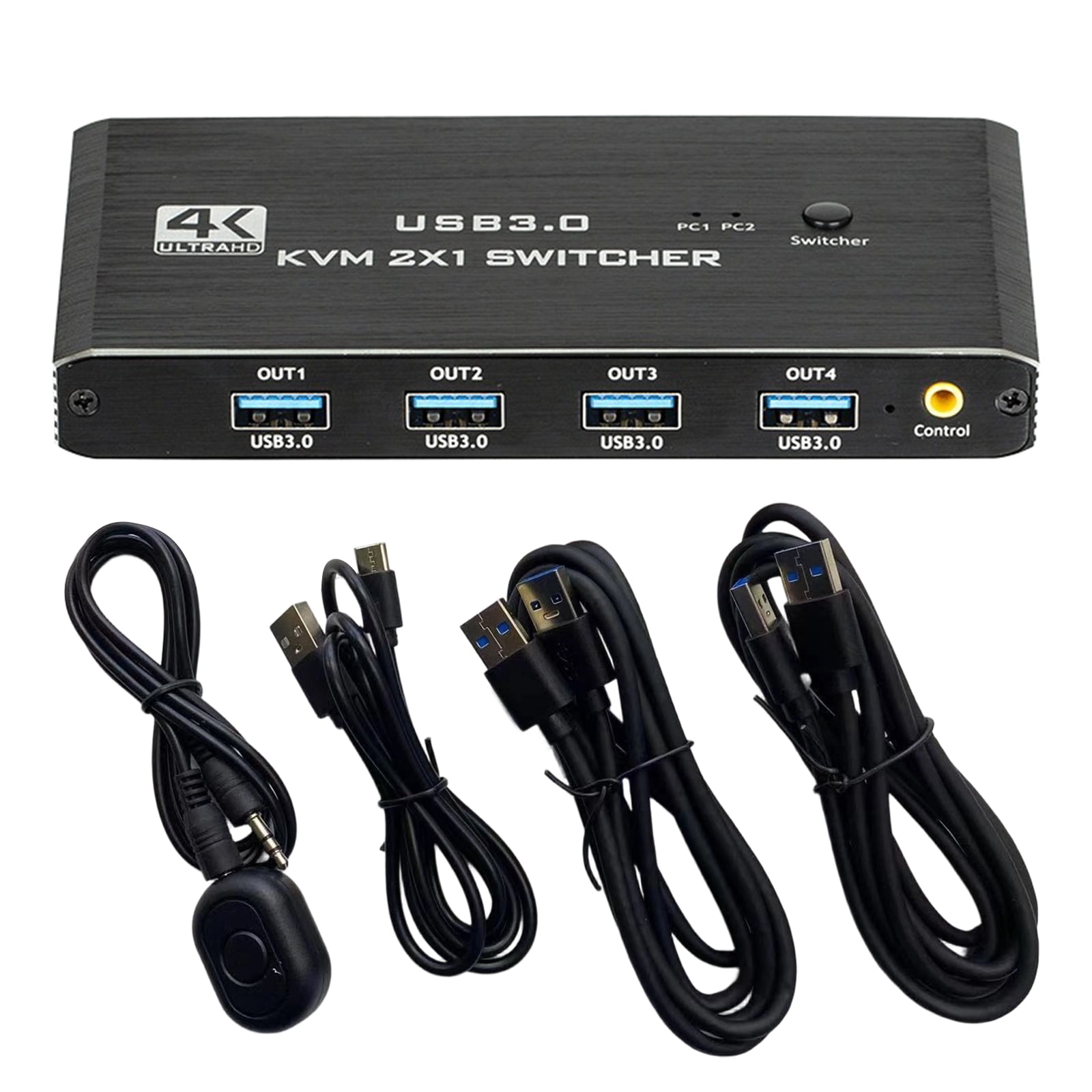 KVM Switcher Featuring 4 USB3.0 Port for Connecting Printers Storage Devices Accessible from Both Computers Efficient