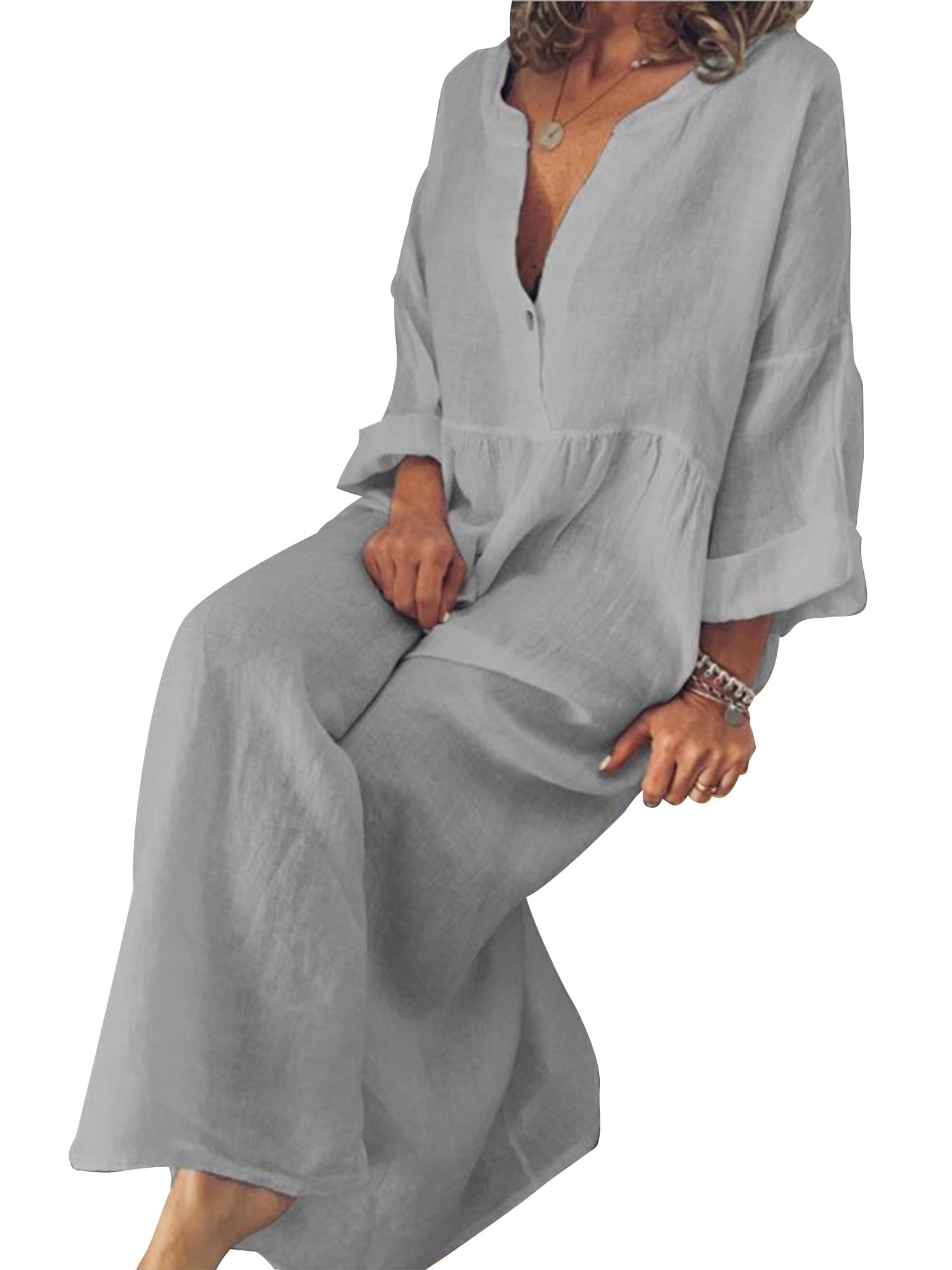 Modern cotton clothes For Women Fashion High Street Women Loose Plus Size Long Sleeve Dress