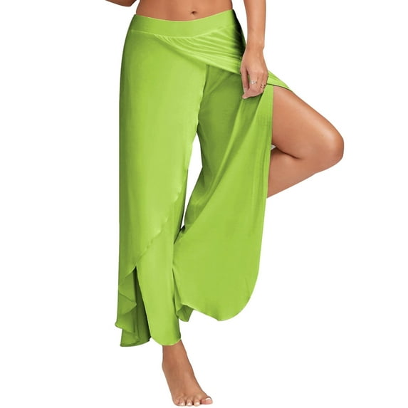 KVMeteor Women Plus Size Side Split Yoga Pants Wide Leg Palazzo Pants Loungewear