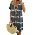 thumbnail image 1 of KVMeteor Women Plus Size Summer Tie Dye Print Mini Dress Casual Beach Loose Shirt Dress, 1 of 2