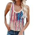 thumbnail image 1 of KVMeteor Women's American Flag Sleeveless Tank Tops 4th of July Stripes Patriotic T Shirts, 1 of 8