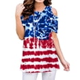 thumbnail image 1 of KVMeteor Women's Cold Shoulder Short Sleeve Tunic Tops Casual Loose Blouse Shirts, 1 of 8