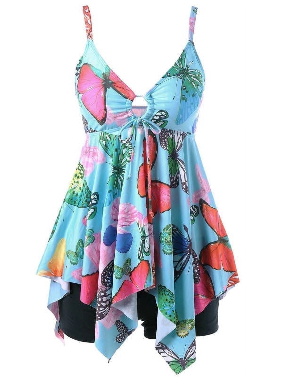Spaghetti Strap Dresses with Flutter Sleeves Pool Plus Size