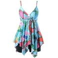 thumbnail image 1 of KVMeteor Women's Plus Size Irregular Floral Print Spaghetti Strap Swimsuit, 1 of 3