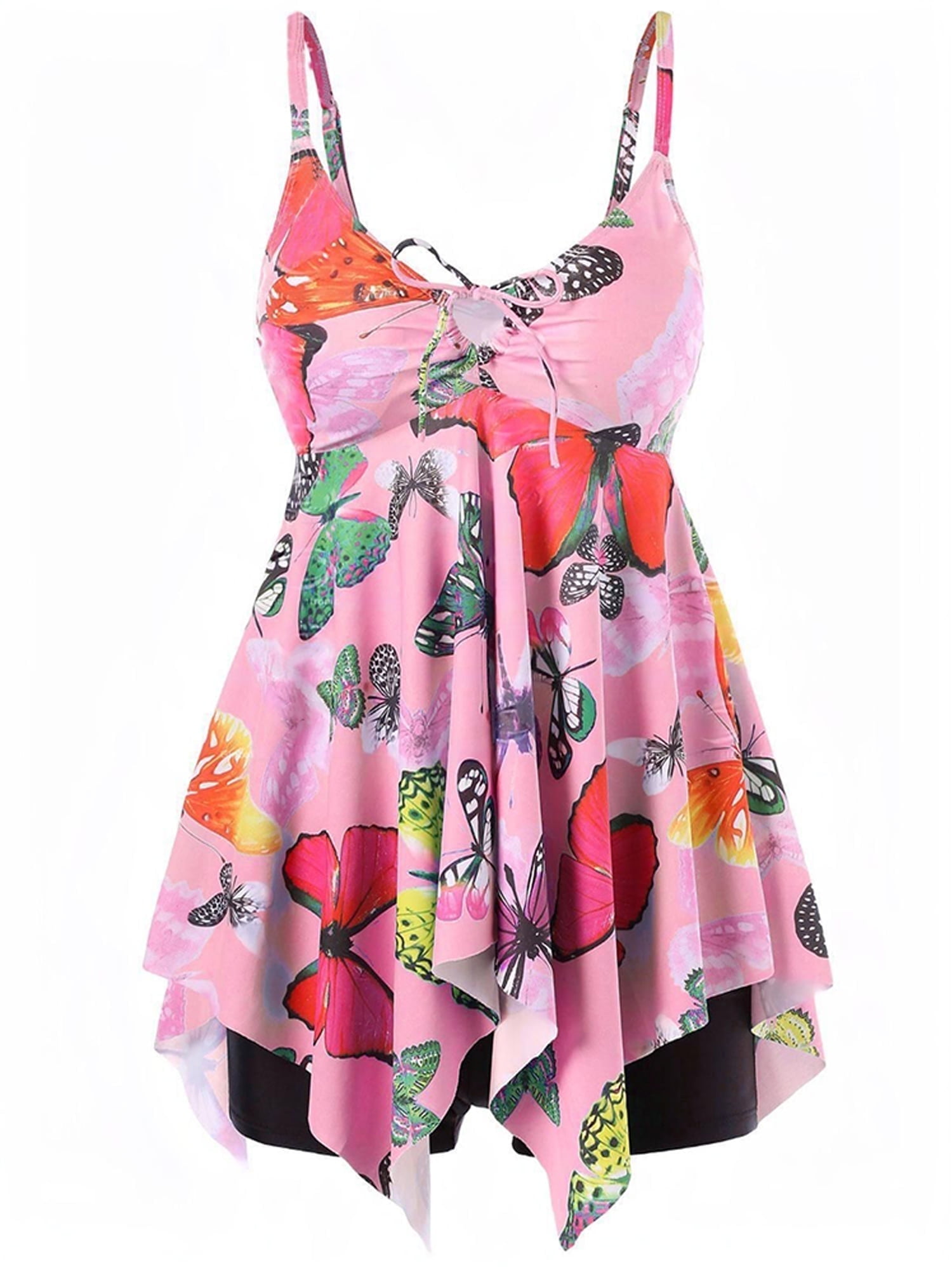 Spaghetti Strap Dresses with Flutter Sleeves Pool Plus Size main image 1