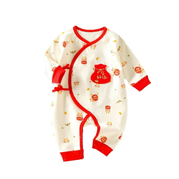 KVPLBQFD 5t Sweatsuit Baby Chinese Spring and Summer Long Sleeve Thin Bodysuit for Crawling Comfortable Suit 3-6 Month Long Sleeve Onesies Girl 6 Month Boy Clothes