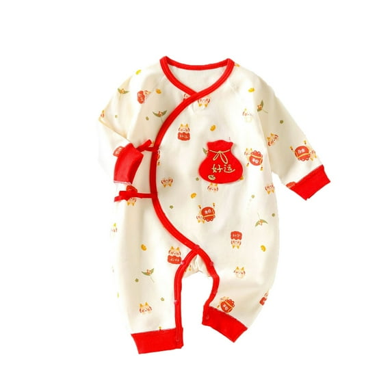 KVPLBQFD 5t Sweatsuit Baby Chinese Spring and Summer Long Sleeve Thin Bodysuit for Crawling Comfortable Suit 3-6 Month Long Sleeve Onesies Girl 6 Month Boy Clothes
