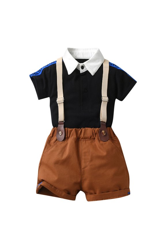 Baby Boy Clothes Gentleman Outfits for Infant Suspender Shorts Tee Shirt Summer Outfits Little Kids Fashion School Uniform