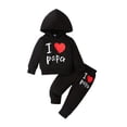 thumbnail image 1 of KVPLBQFD Baby Boy Girl Clothes Fall Winter Outfits Toddler Long Sleeve Hoodie Sweat Pants 2 Piece Outfit Infant Fashion Print Sweatsuits, 1 of 5