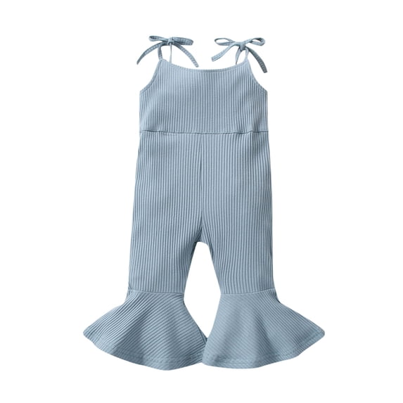 KVPLBQFD Baby Girl Jumpsuit Toddler Girls Ruffle Onesie Baby Girl Sleeveless Solid Ribbed Romper Suspenders Boy Clothes 12-18 Months Preppy Clothes For Girls 10-12 9-12 Month Boy Clothes Baby