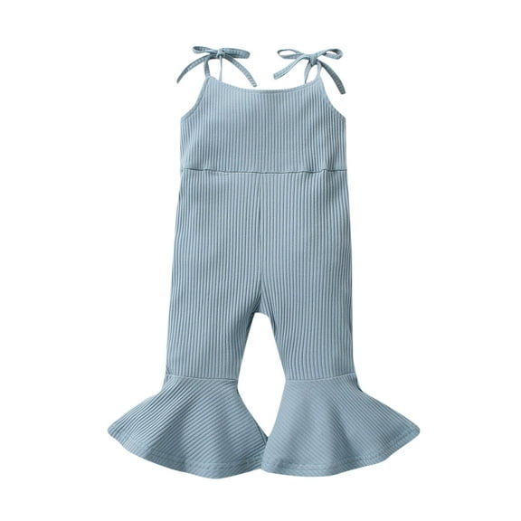 KVPLBQFD Baby Girl Jumpsuit Toddler Girls Ruffle Onesie Baby Girl Sleeveless Solid Ribbed Romper Suspenders Boy Clothes 12-18 Months Preppy Clothes For Girls 10-12 9-12 Month Boy Clothes Baby