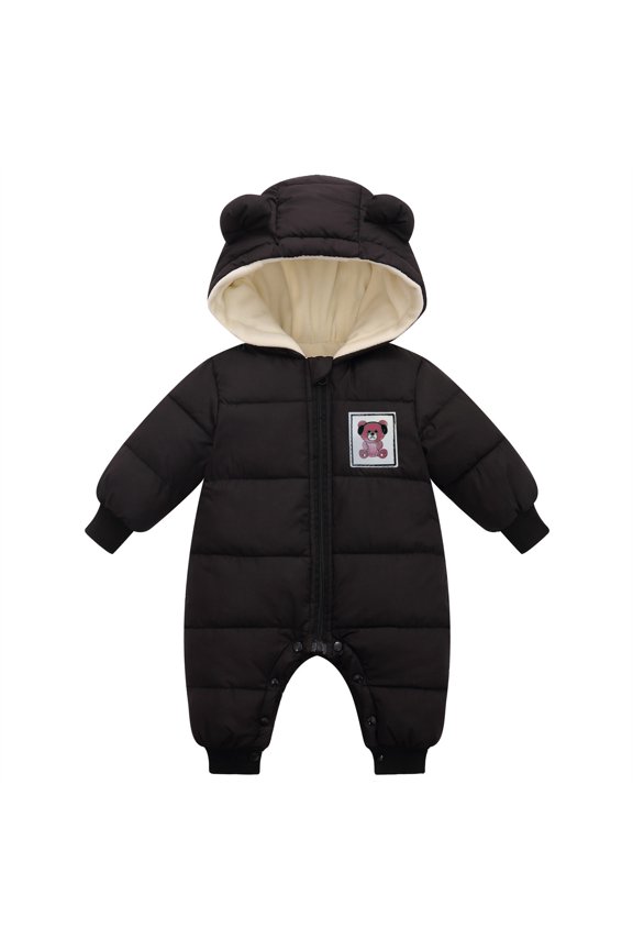 Baby Tracksuit Toddler Boy and Onesie for Boys Girl Long-sleeved Hooded down Cotton One-piece Crawling Suit with Extra Pile for 0 to 18 Months 5t Boy Clothes