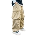 thumbnail image 1 of KVPLBQFD Baggy Cargo Jeans for Boys Black Wide Leg Casual Denim Pants Teens Trendy Loose Fit Skateboard Jean with Flap Pocket, 1 of 7