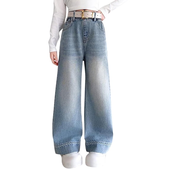 KVPLBQFD Baggy Jeans Navy Sweatpants Dance Pants with Pockets Long Loose Pants Trendy Clothes Gifts for Young Adults Gifts 10 Year Old Little Girl