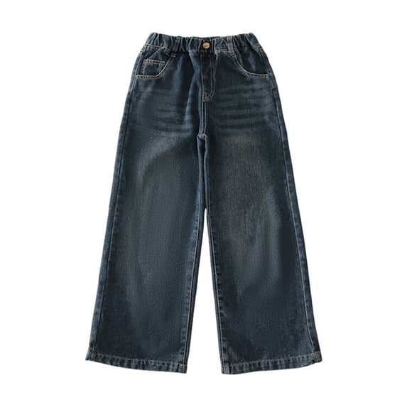 KVPLBQFD Barrel Jeans Baggy Black Jeans Empire Pants Pantalones Para Niños Clothes for Toddler Girls 5/6 Girls Clothes Girl Clothes 2t, Blue 11-12 Years