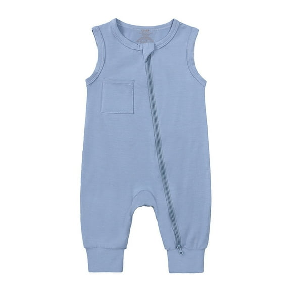 KVPLBQFD Boys Suit Size 6 Baby Little for Big Onesie Cotton Rompers Footless Pajamas Zipper Sleeveless Sleeper Jumpsuit Cotton Footless Baby Clothes Unisex