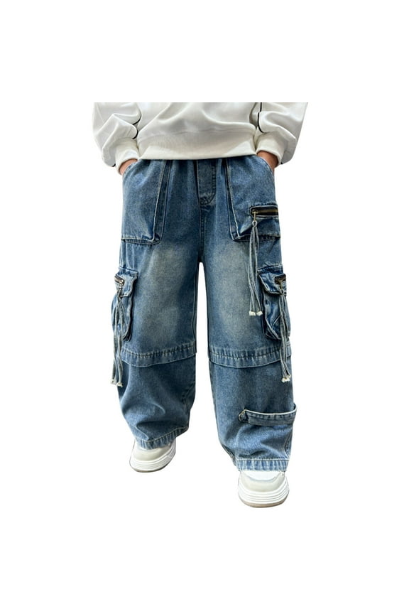 Buckle Jeans Sweat Pant Jeans Knit Pants Boy Clothes 3t 18 Month Clothes Boy Black Baby Clothes 2t Clothes Boys, Light Blue 9-10 Years