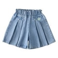 thumbnail image 1 of KVPLBQFD Girls Basketball Shorts Dress Shorts Mesh Basketball Skinny Jeans Preppy Clothes 10-12 Slim Fit Jeans for Girls 12-14, Blue 3-4 Years, 1 of 9