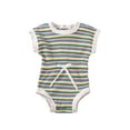 thumbnail image 1 of KVPLBQFD Girls Bodysuit Baby Boys Girls Striped Spring Summer Short Sleeve Romper Bodysuit Clothes Striped Baby Spring Romper Toddler Onesies 4t Girls Clothes, 1 of 4