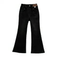 thumbnail image 1 of KVPLBQFD Girls Flare Jeans Distressed Long Bell Bottom for Kids Stretchy Wide Leg Denim Pants with Pockets Teens Trendy Silhouette Pants, 1 of 6