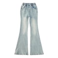 thumbnail image 1 of KVPLBQFD Girls Flare Jeans Stretchy Slim Bell Bottom for Kids Soft Stretch High Waist Denim Pants Teens Trendy Casual School Everyday Wear, 1 of 8